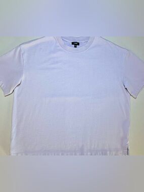 Express Cropped Tee Lavender Purple Boxy Minimalist Short Sleeve Sz M